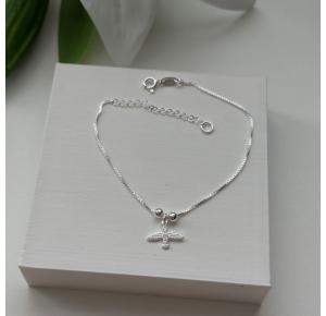 Pulseira Espírito Santo com Bolinhas em Prata 925